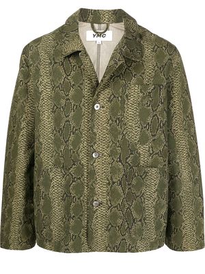 YMC Labour Chore snakeskin-print jacket - Green