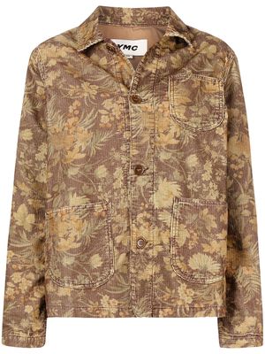 YMC Labour floral-jacquard jacket - Brown