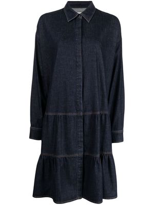YMC Luna long-sleeved denim dress - Blue