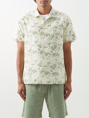 YMC - Malick Printed Cotton-blend Short-sleeved Shirt - Mens - Cream Multi