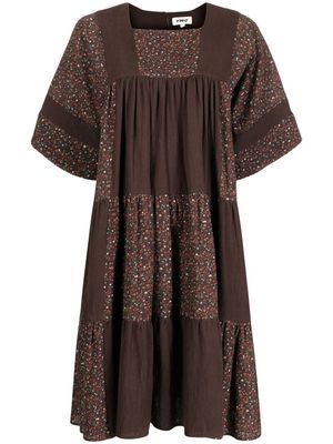 YMC Paloma panelled midi dress - Brown