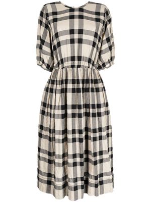 YMC plaid-check cotton dress - Neutrals