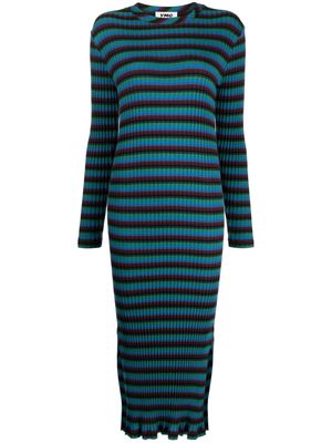 YMC Raindrops striped midi dress - Multicolour