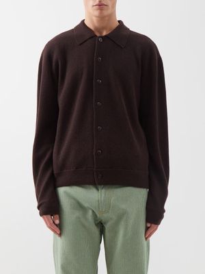YMC - Rat Pack Piqué-knit Merino Cardigan - Mens - Brown
