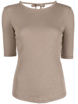 YMC rear-tied fitted top - Brown