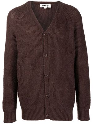 YMC ribbed-knit cardigan - Brown