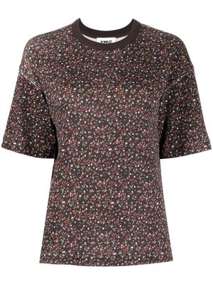 YMC Rosie floral print T-shirt - Brown