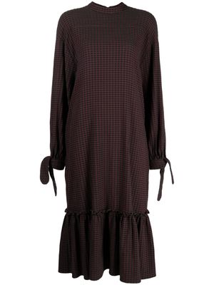 YMC Rushmore check-print midi dress - Purple