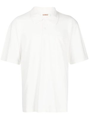 YMC short-sleeved patch-pocket polo shirt - White