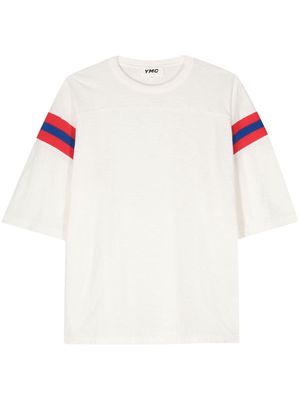 YMC stripe-detail organic cotton T-shirt - White
