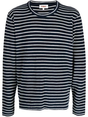 YMC stripe-print long-sleeved jumper - Blue