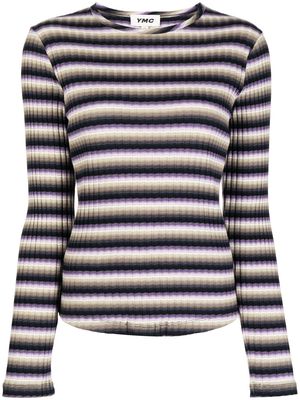 YMC striped knit top - Brown