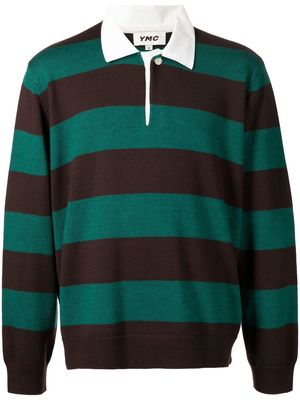 YMC striped rugby shirt jumper - Green