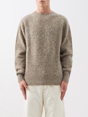 YMC - Suedehead Brushed Wool Sweater - Mens - Light Brown