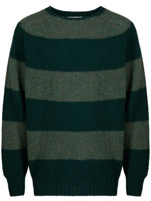 YMC Suedehead striped wool jumper - Green