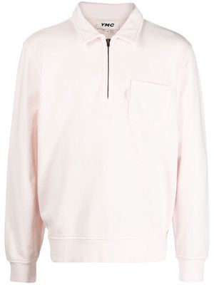 YMC Sugden cotton polo sweatshirt - Pink