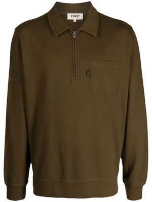 YMC Sugden half-zip fastening polo shirt - Green