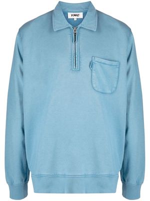 YMC Sugden organic-cotton sweatshirt - Blue