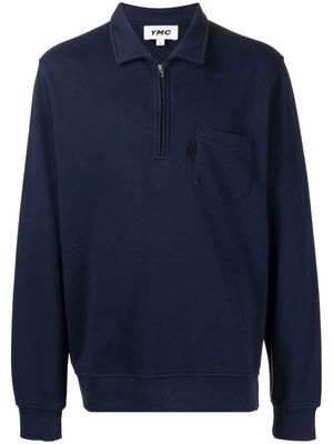 YMC Sugden quarter-zip sweatshirt - Blue