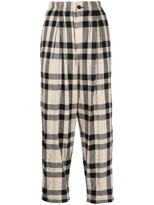 YMC Sylvian checked straight trousers - Neutrals