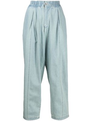 YMC Sylvian elasticated-waistband trousers - Blue