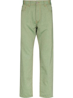 YMC Tearaway striped straight-leg trousers - Green