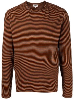 YMC Tripe striped T-Shirt - Brown