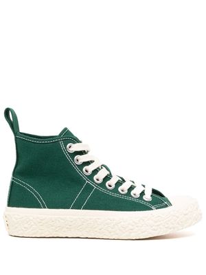 YMC Vulcanised decorative-stitching high-top sneakers - Green