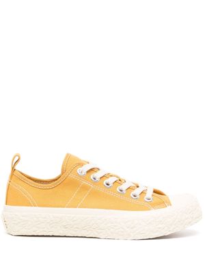 YMC Vulcanised textured-sole low-top sneakers - Yellow