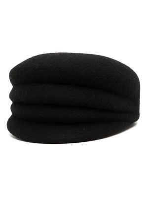 Yohji Yamamoto 3-Fold wool hunting cap - Black