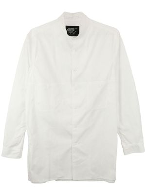 Yohji Yamamoto A-Panel band-collar cotton shirt - White