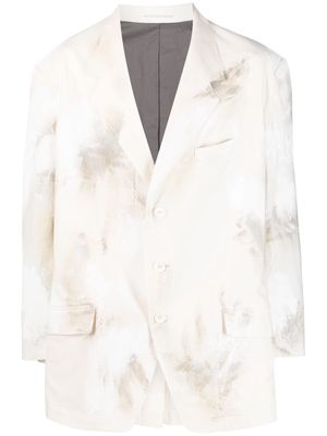 Yohji Yamamoto abstract-print blazer - Neutrals