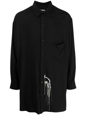 Yohji Yamamoto abstract-print oversize shirt - Black