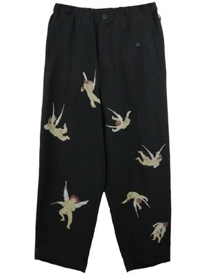 Yohji Yamamoto angel-print trousers - Black