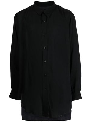 Yohji Yamamoto Asura-pattern long-sleeve shirt - Black