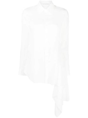 Yohji Yamamoto asymmetric cellulose shirt - White