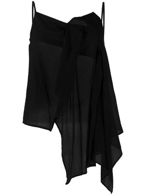 Yohji Yamamoto asymmetric cotton blouse - Black