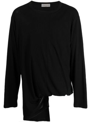 Yohji Yamamoto asymmetric cotton T-shirt - Black