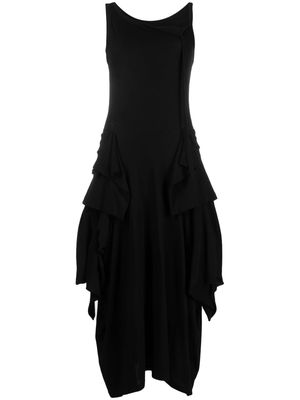 Yohji Yamamoto asymmetric-design midi dress - Black