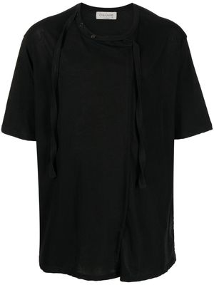 Yohji Yamamoto asymmetric design T-shirt - Black