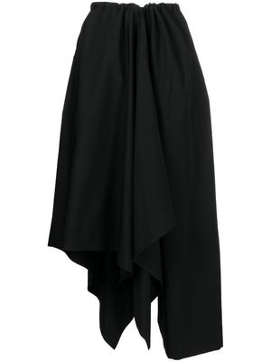 Yohji Yamamoto asymmetric draped skirt - Black