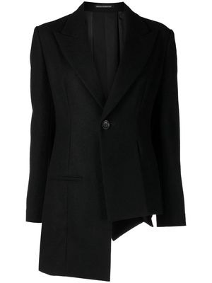 Yohji Yamamoto asymmetric-hem blazer jacket - Black
