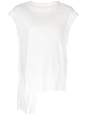 Yohji Yamamoto asymmetric-hem cotton T-shirt - White