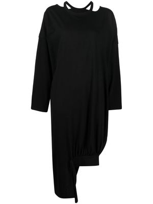 Yohji Yamamoto asymmetric knitted dress - Black