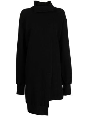 Yohji Yamamoto asymmetric long-sleeve minidress - Black