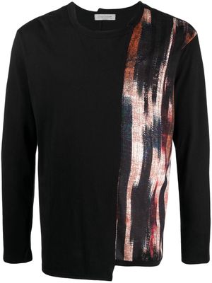 Yohji Yamamoto asymmetric long-sleeve T-shirt - Black