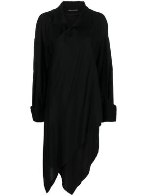 Yohji Yamamoto asymmetric midi shirt-dress - Black