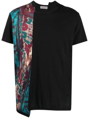 Yohji Yamamoto asymmetric panelled cotton T-shirt - Black