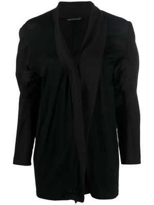 Yohji Yamamoto asymmetric puff-sleeve blouse - Black