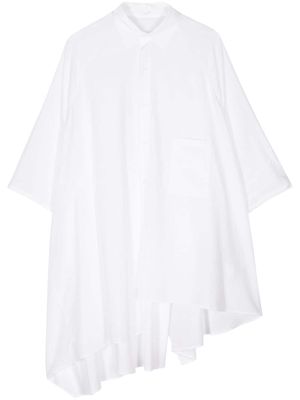Yohji Yamamoto asymmetric short-sleeve shirt - White